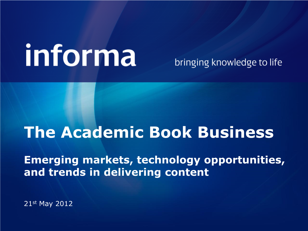 The Academic Book Business