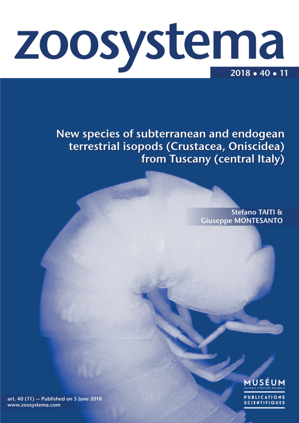 New Species of Subterranean and Endogean Terrestrial Isopods (Crustacea, Oniscidea) from Tuscany (Central Italy)