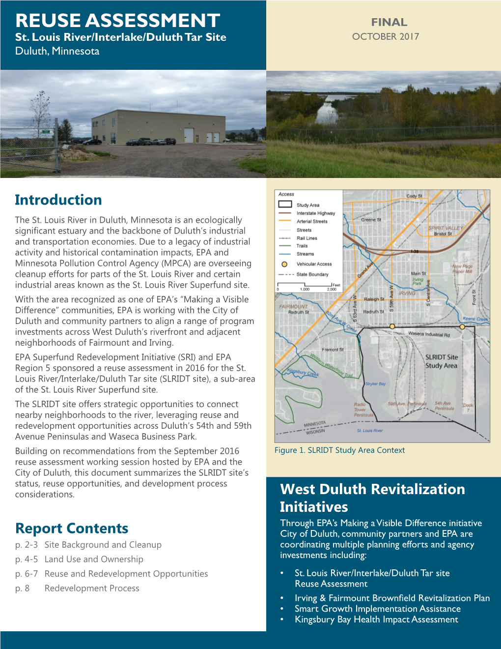 REUSE ASSESSMENT, St. Louis River/Interlake/Duluth Tar Site