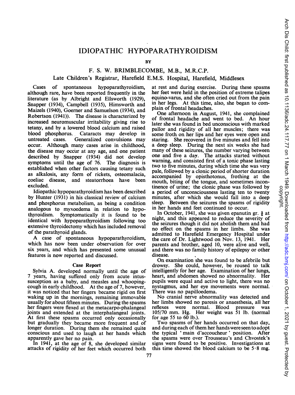 Idiopathic Hypoparathyroidism by F