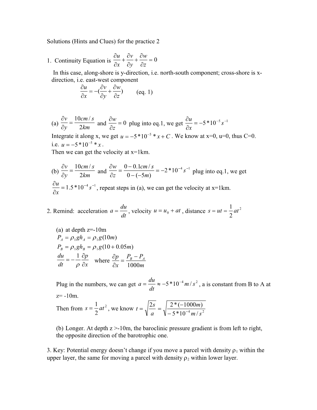 Answers (Hints and Clues) for the Practice 2