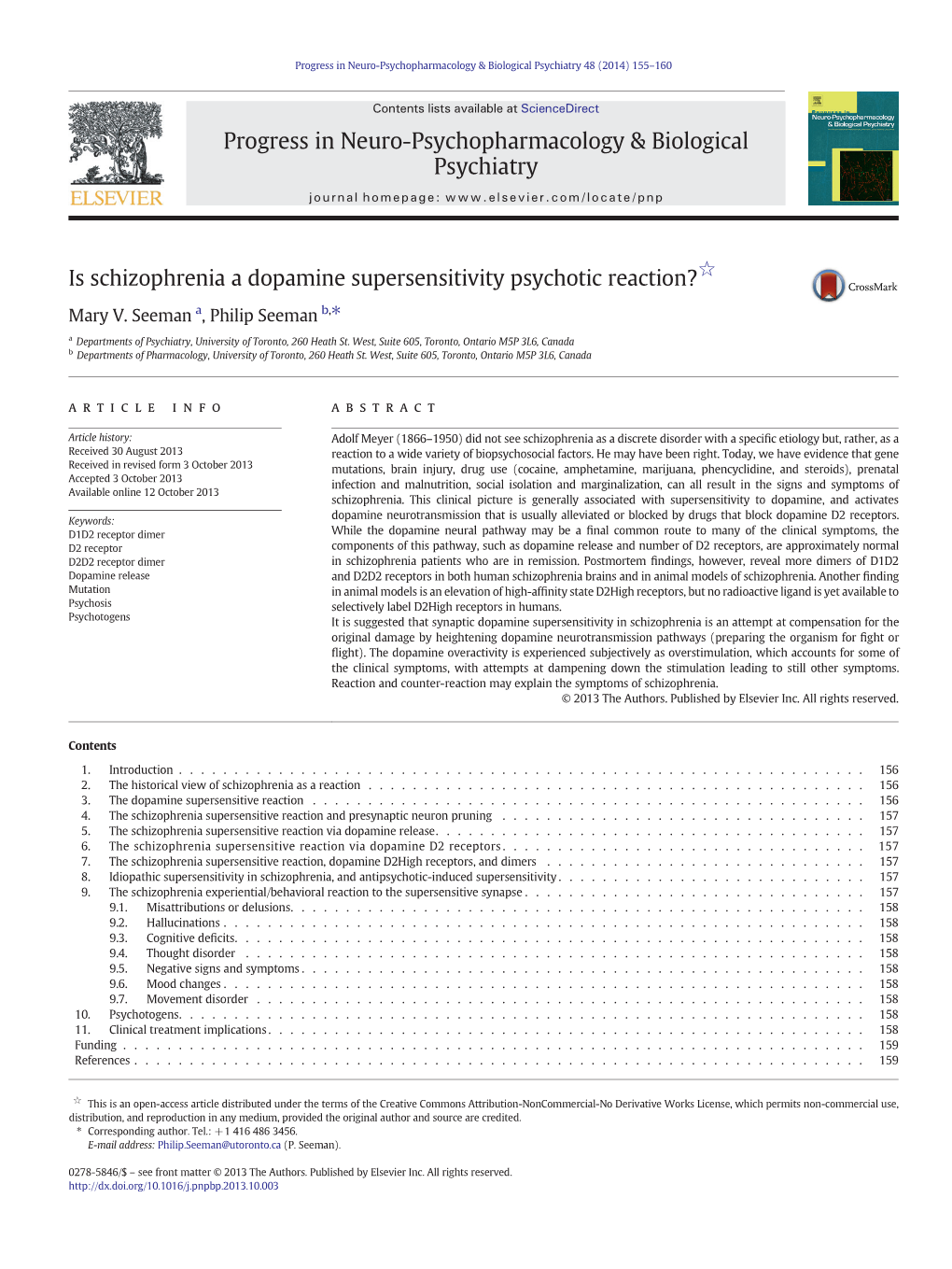 Is Schizophrenia a Dopamine Supersensitivity Psychotic Reaction?☆