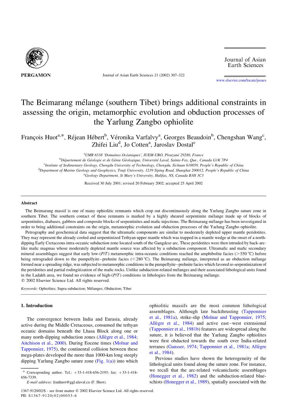 The Beimarang Mélange (Southern Tibet) Brings Additional Constraints in Assessing the Origin, Metamorphic Evolution and Obducti