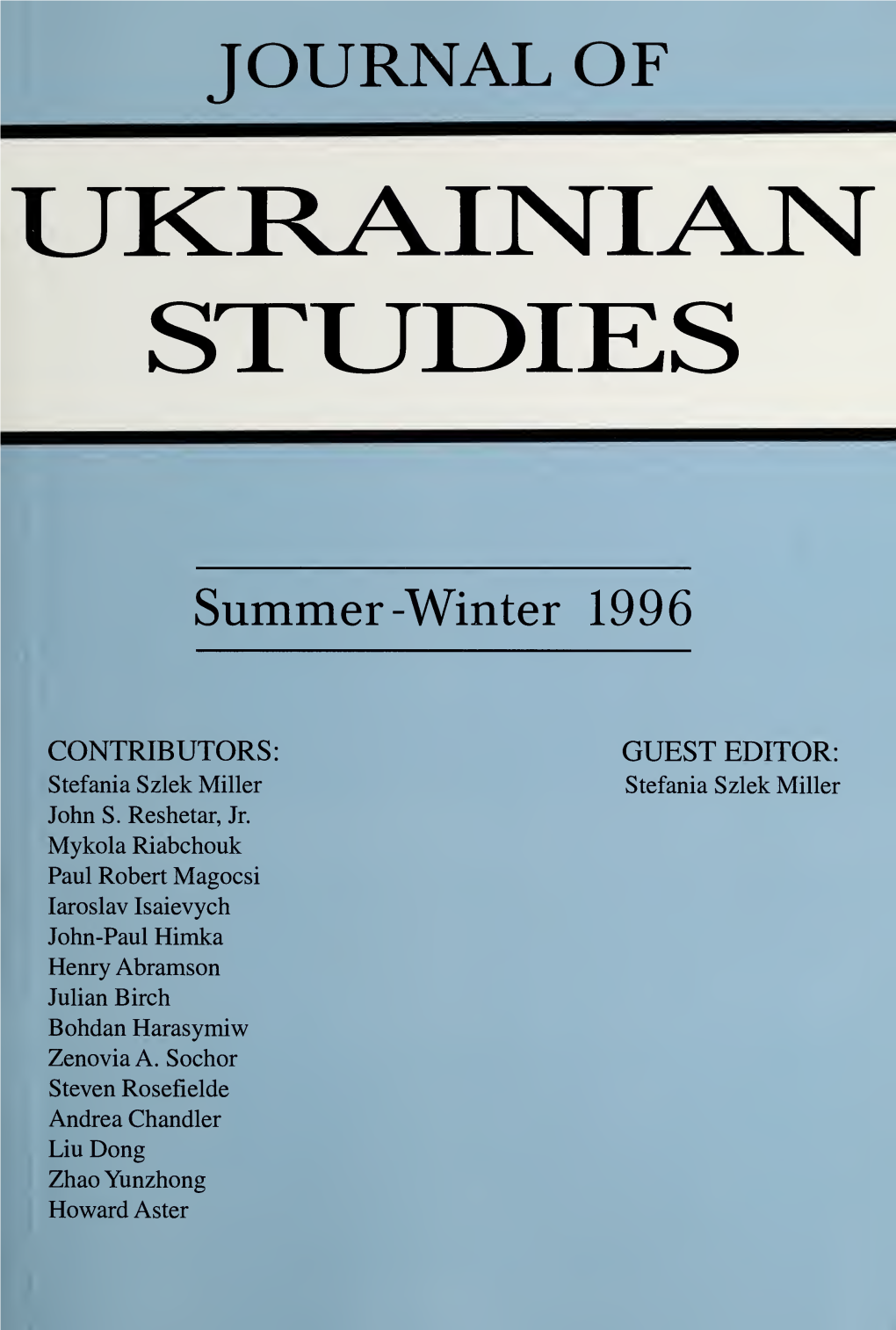 Journal of Ukrainian Studies