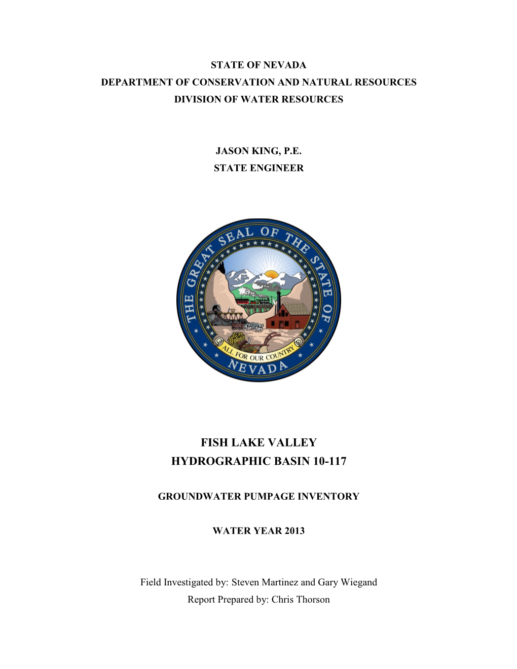 Fish Lake Valley Hydrographic Basin 10-117