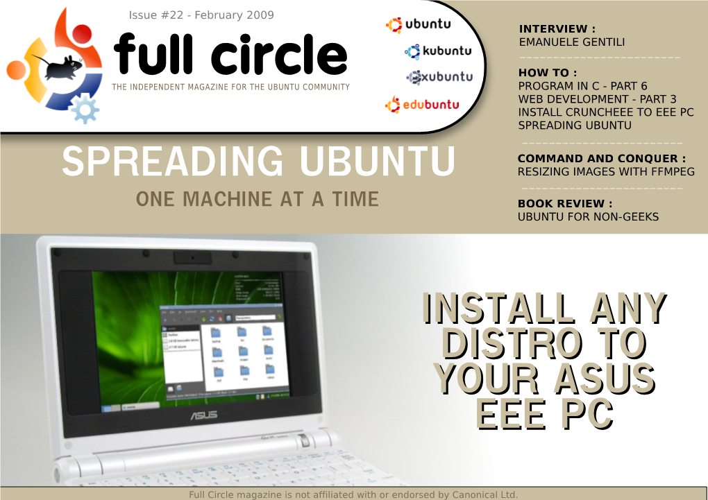 Full Circle Magazine Is Not Affiliate1d with Or Endorsed by Canonical Ltd