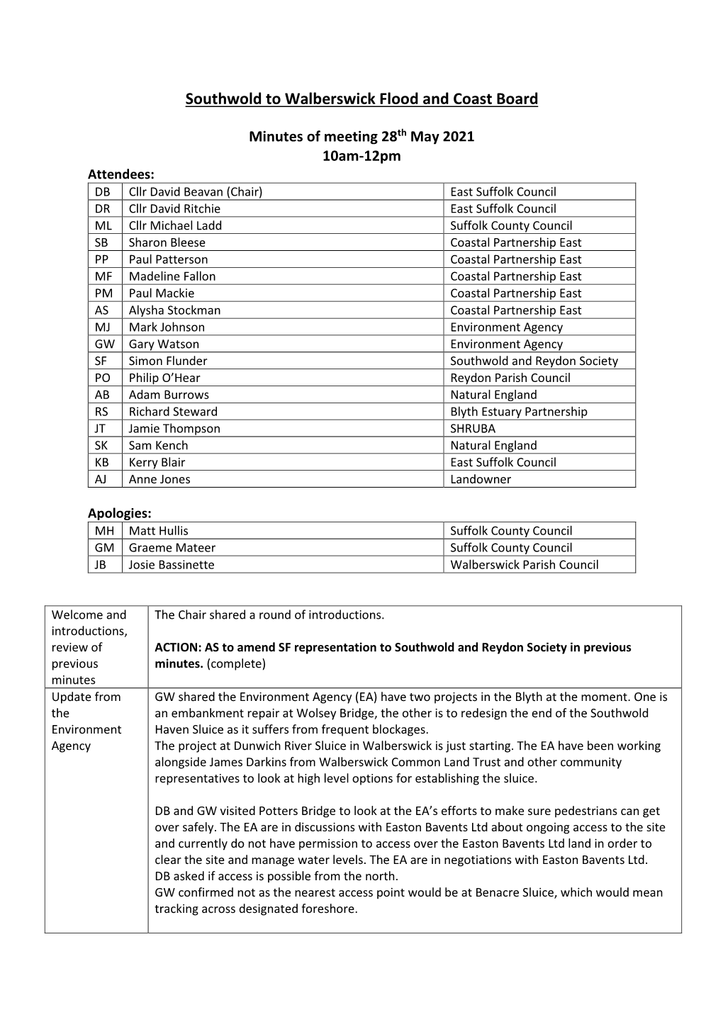 Southwold to Walberswick Flood and Coast Board