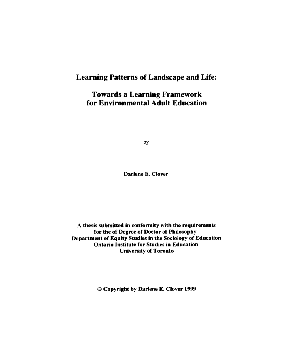 Towards a Learning Framework for Environmental Adult Education