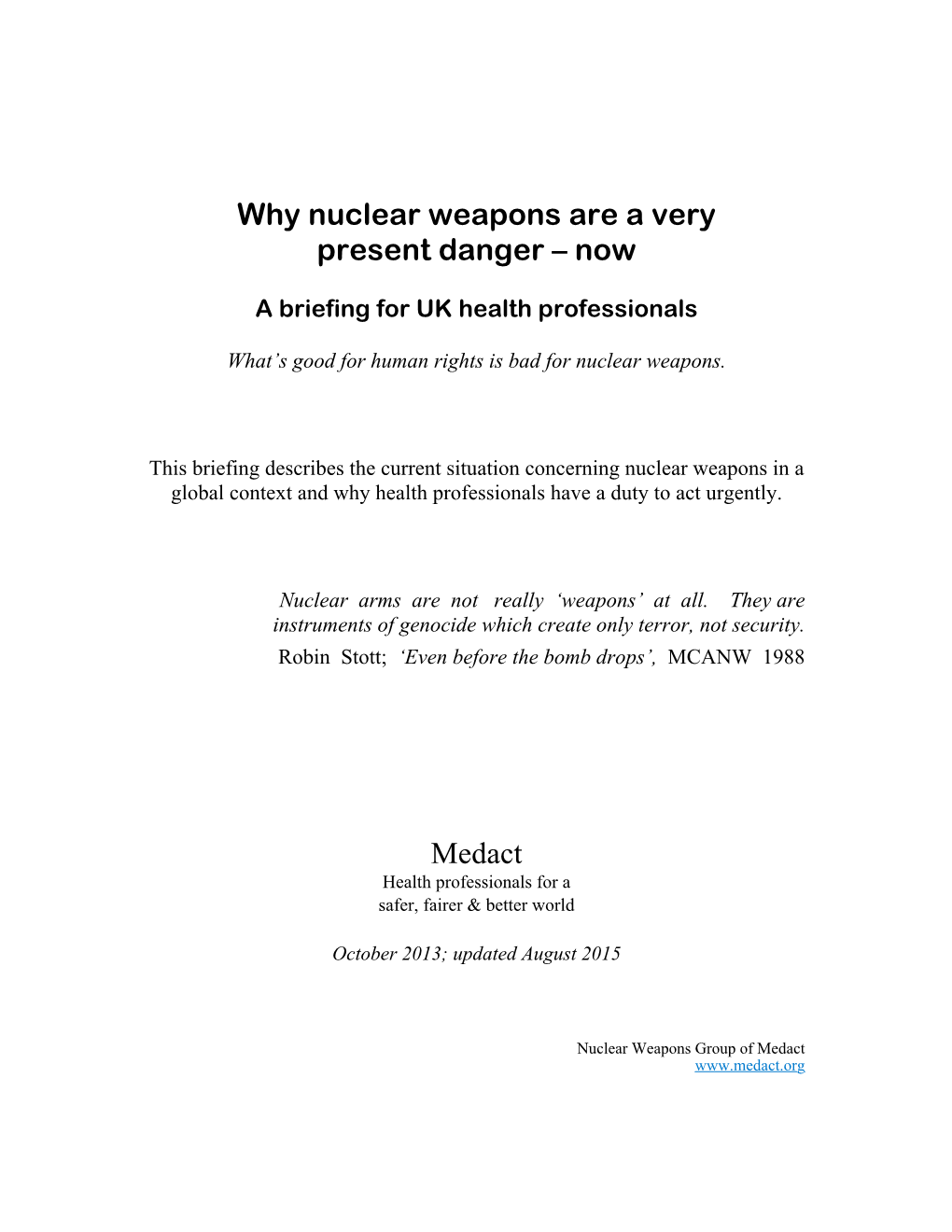 Why Nuclear Weapons Updated Aug 2015 Full Page Version