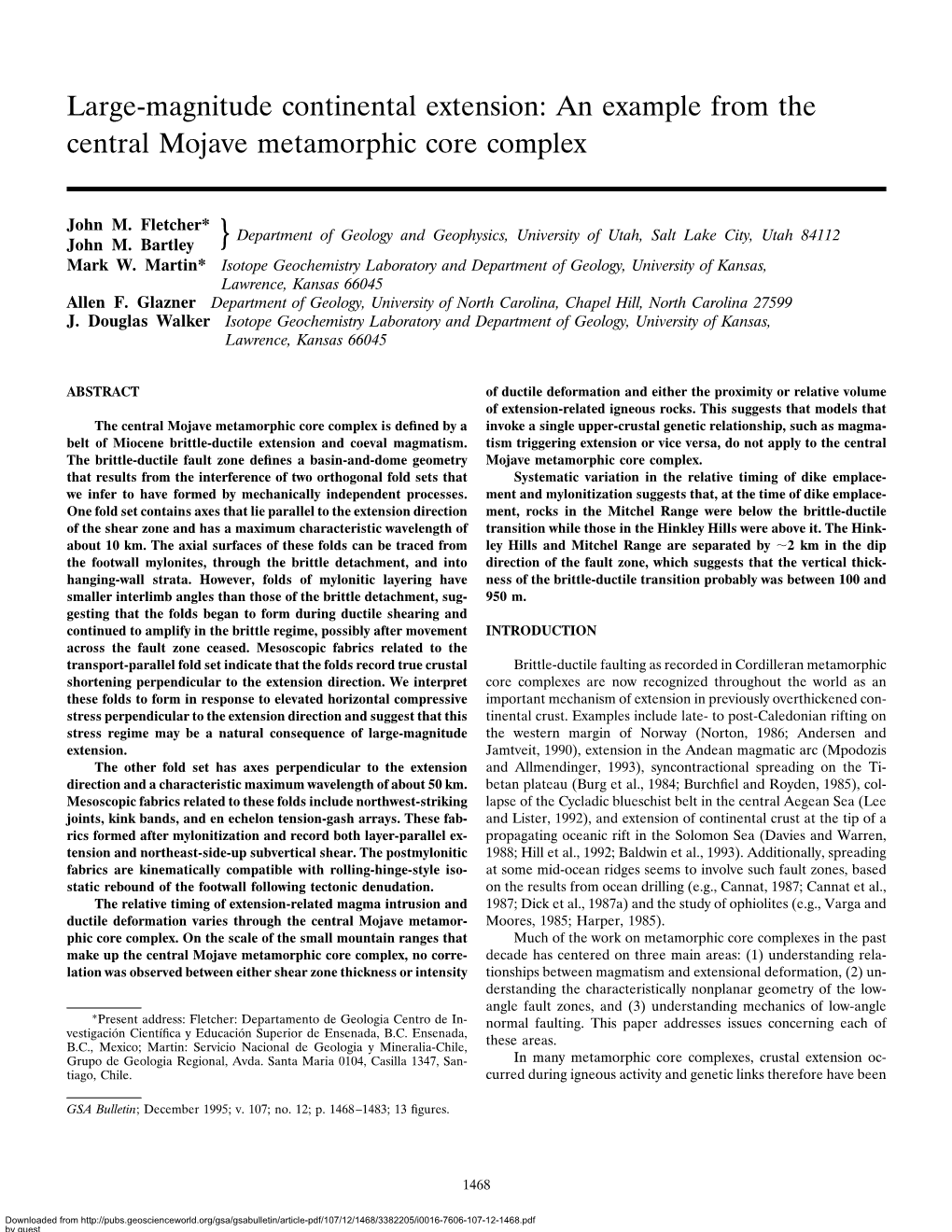 An Example from the Central Mojave Metamorphic Core Complex