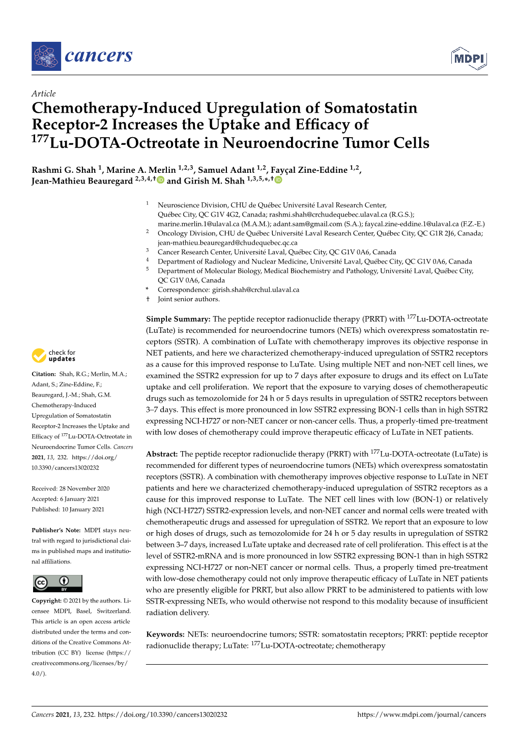 Chemotherapy-Induced Upregulation of Somatostatin Receptor-2 Increases the Uptake and Efficacy of 177Lu-DOTA-Octreotate in Neuro