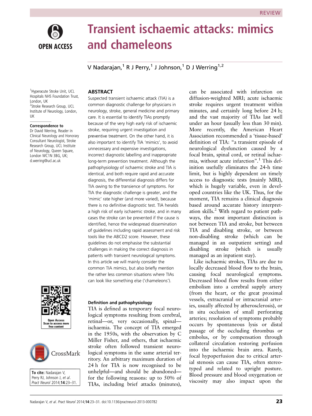 Transient Ischaemic Attacks: Mimics and Chameleons