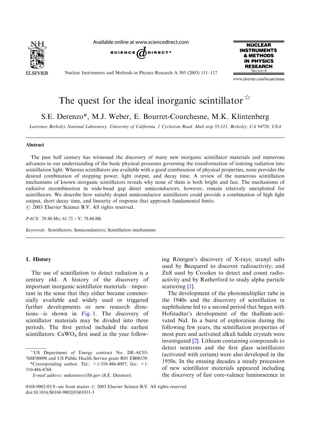 The Quest for the Ideal Inorganic Scintillator$