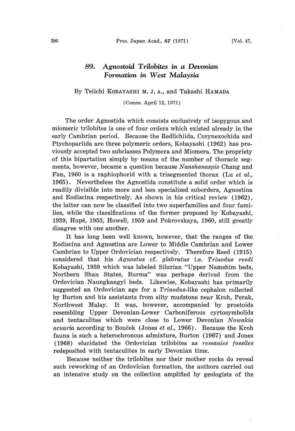 89. Agnostodd Trilobites in a Devonian Formation in West Malaysia