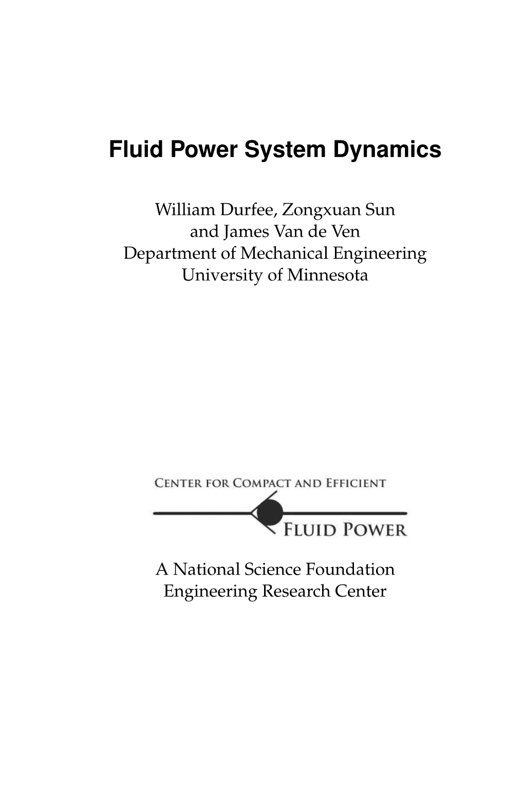 Fluid Power System Dynamics