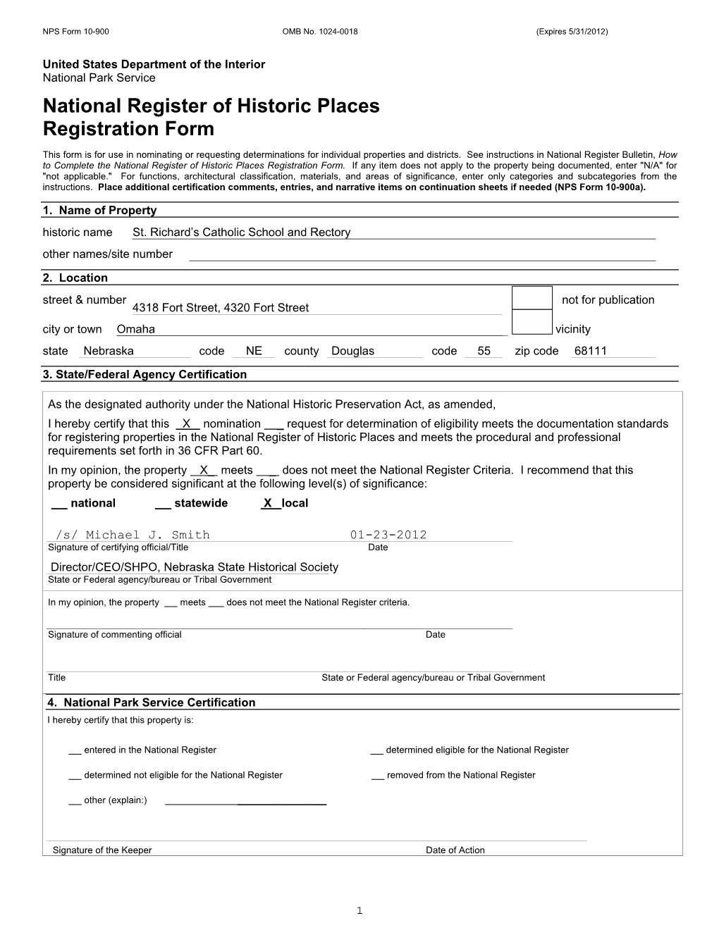 National Register of Historic Places Registration Form