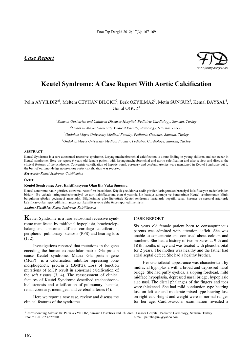 Keutel Syndrome: a Case Report with Aortic Calcification