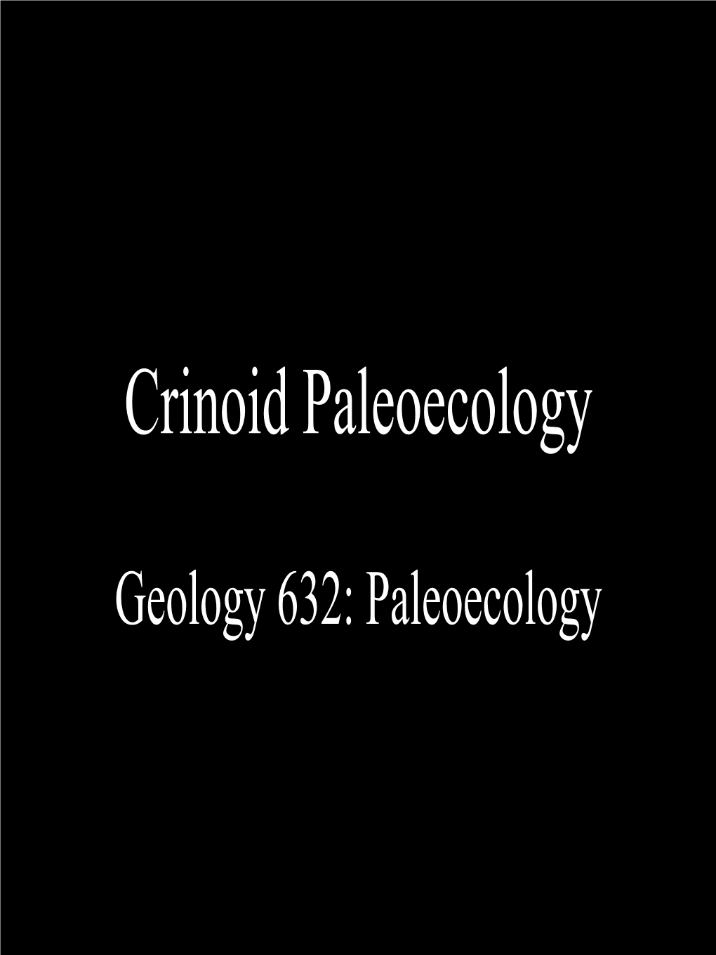 Crinoid Paleoecology