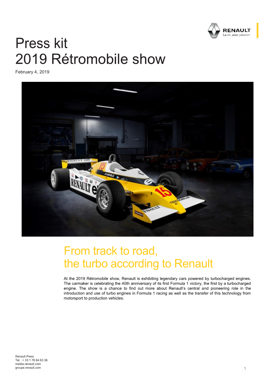 Press Kit 2019 Rétromobile Show February 4, 2019