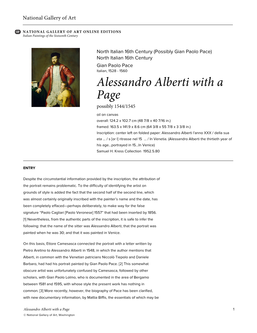 Alessandro Alberti with a Page
