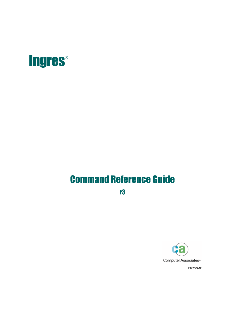 Ingres R3 Command Reference Guide