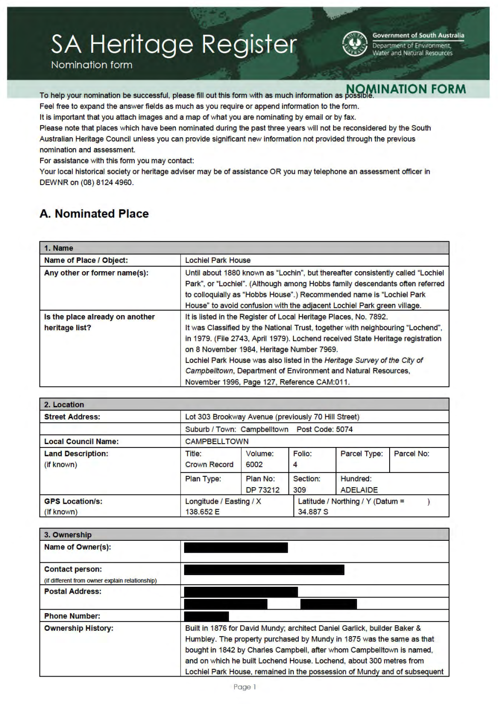 Heritage-Register-Lochiel-Park-House-Nomination.Pdf