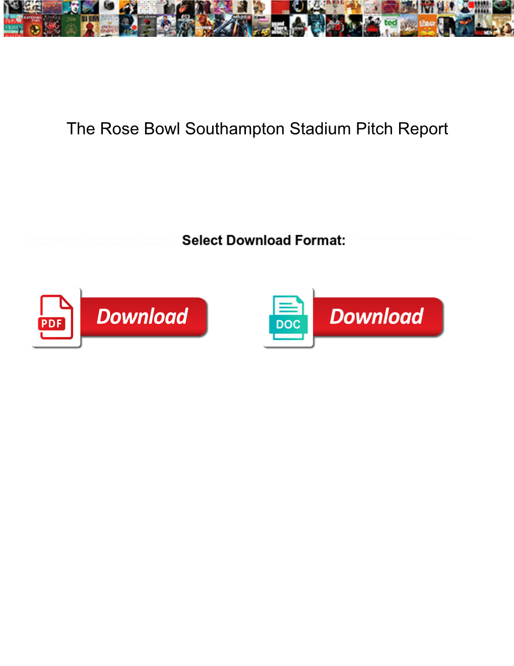 The Rose Bowl Southampton Stadium Pitch Report