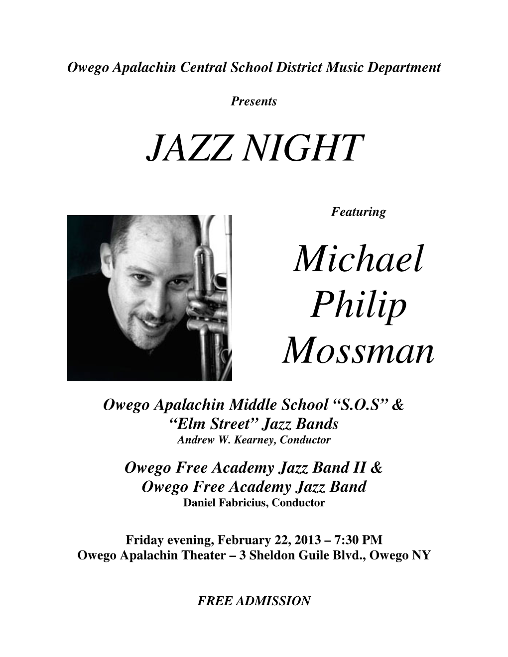 JAZZ NIGHT Michael Philip Mossman