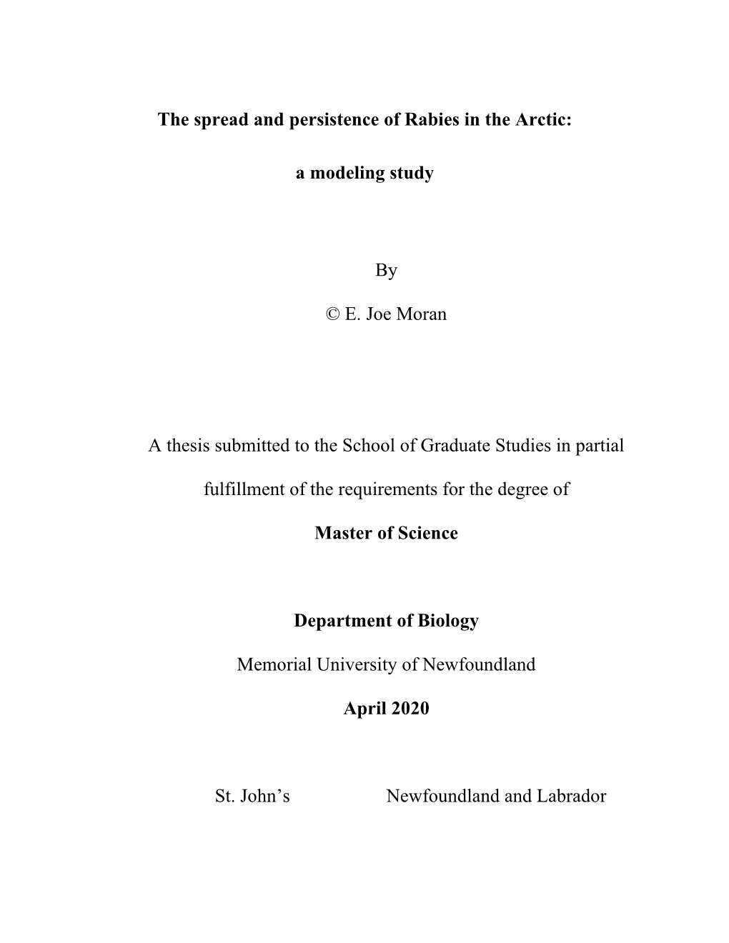 The Spread and Persistence of Rabies in the Arctic: a Modeling Study By