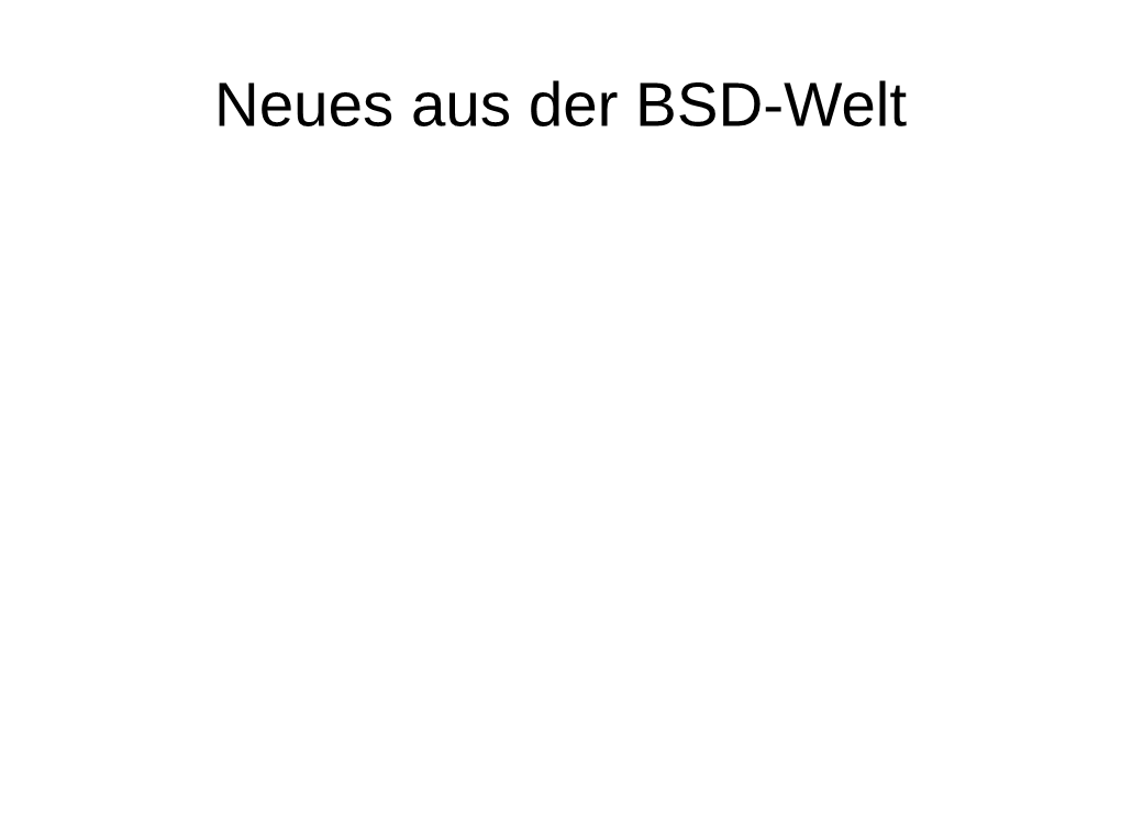 Neues Aus Der BSD-Welt