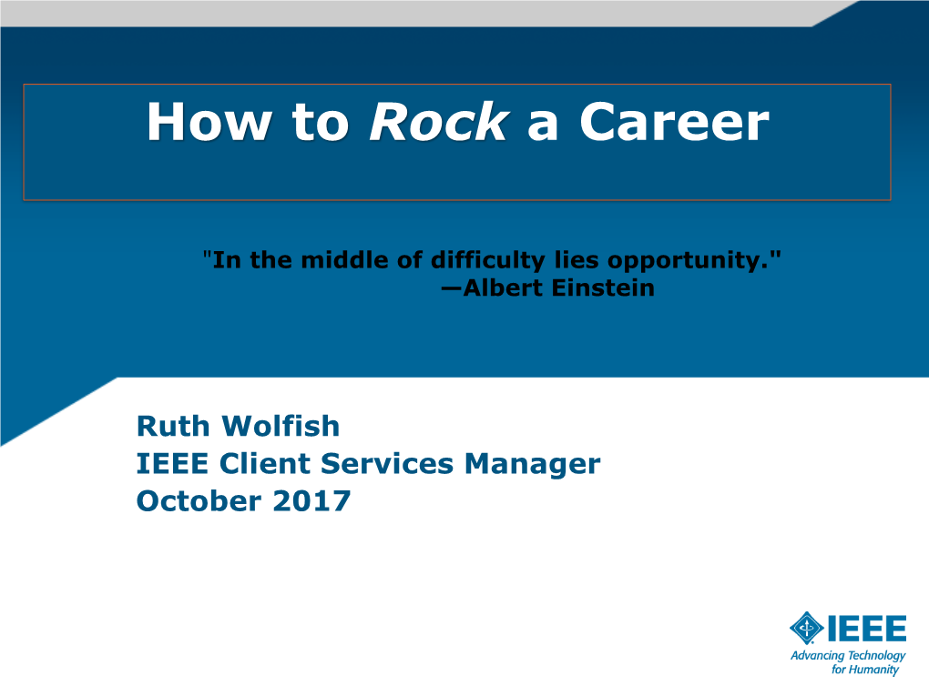 How to Rock a Career