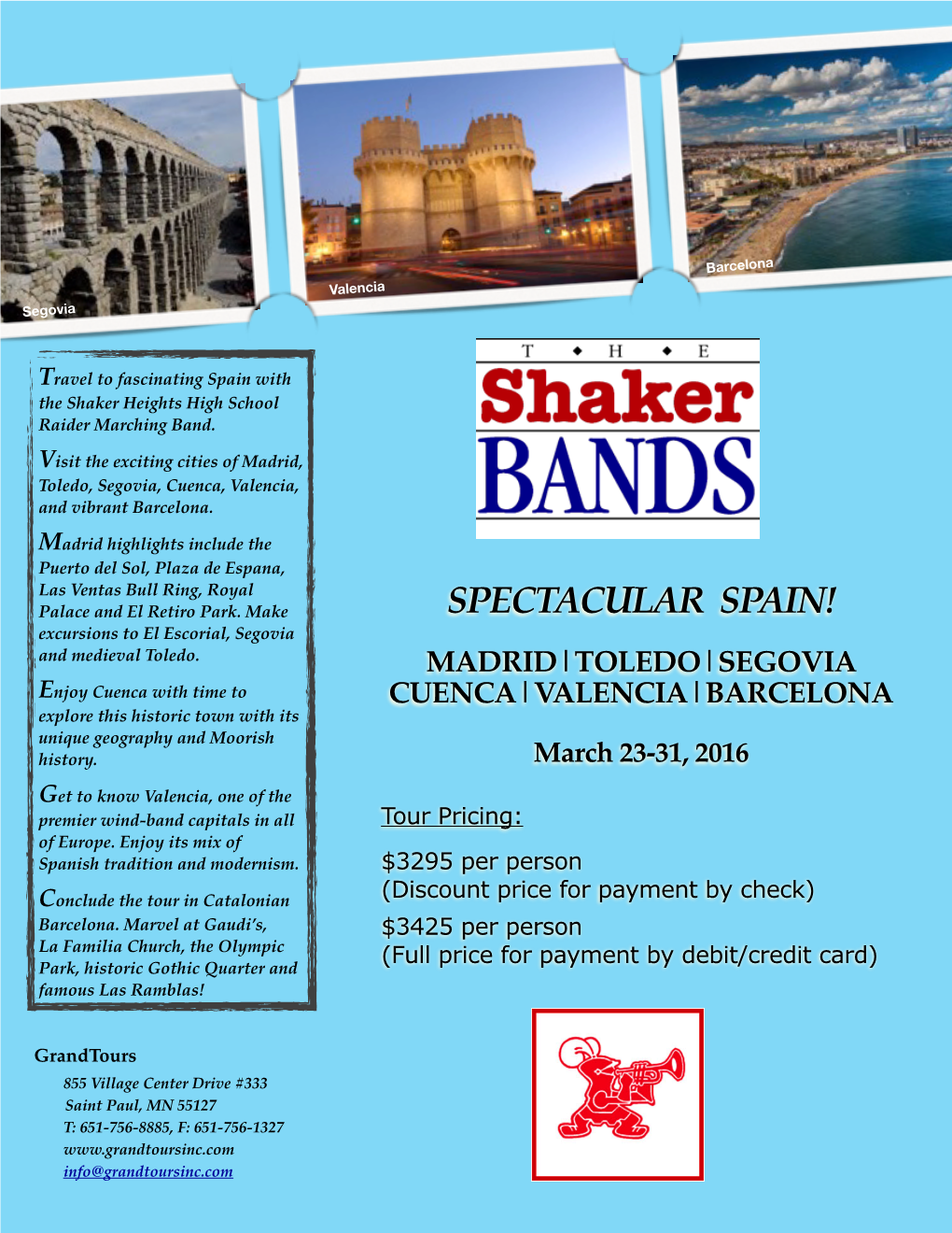 SHHS Band-Spain Tour Brochure 5.6.15