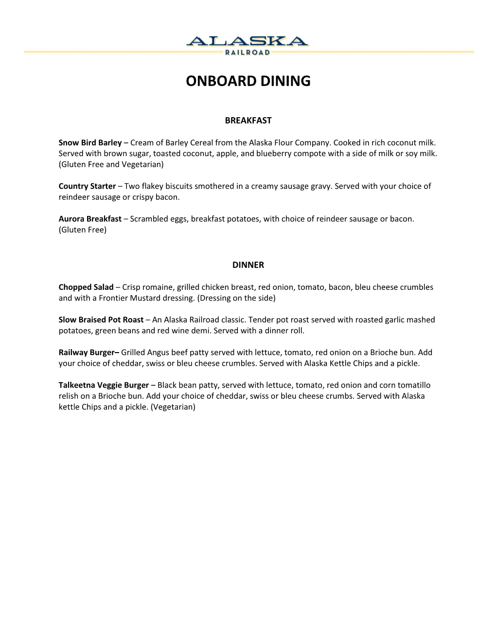 Onboard Dining