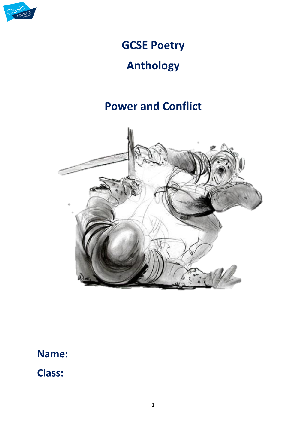 GCSE Poetry Anthology Power and Conflict