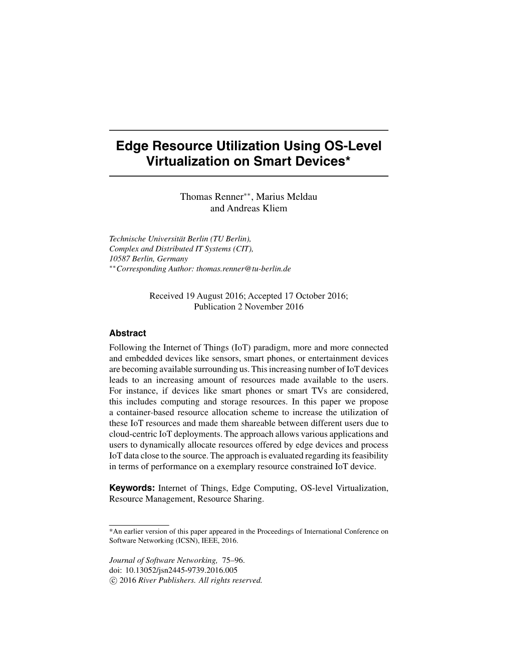 Edge Resource Utilization Using OS-Level Virtualization on Smart Devices*