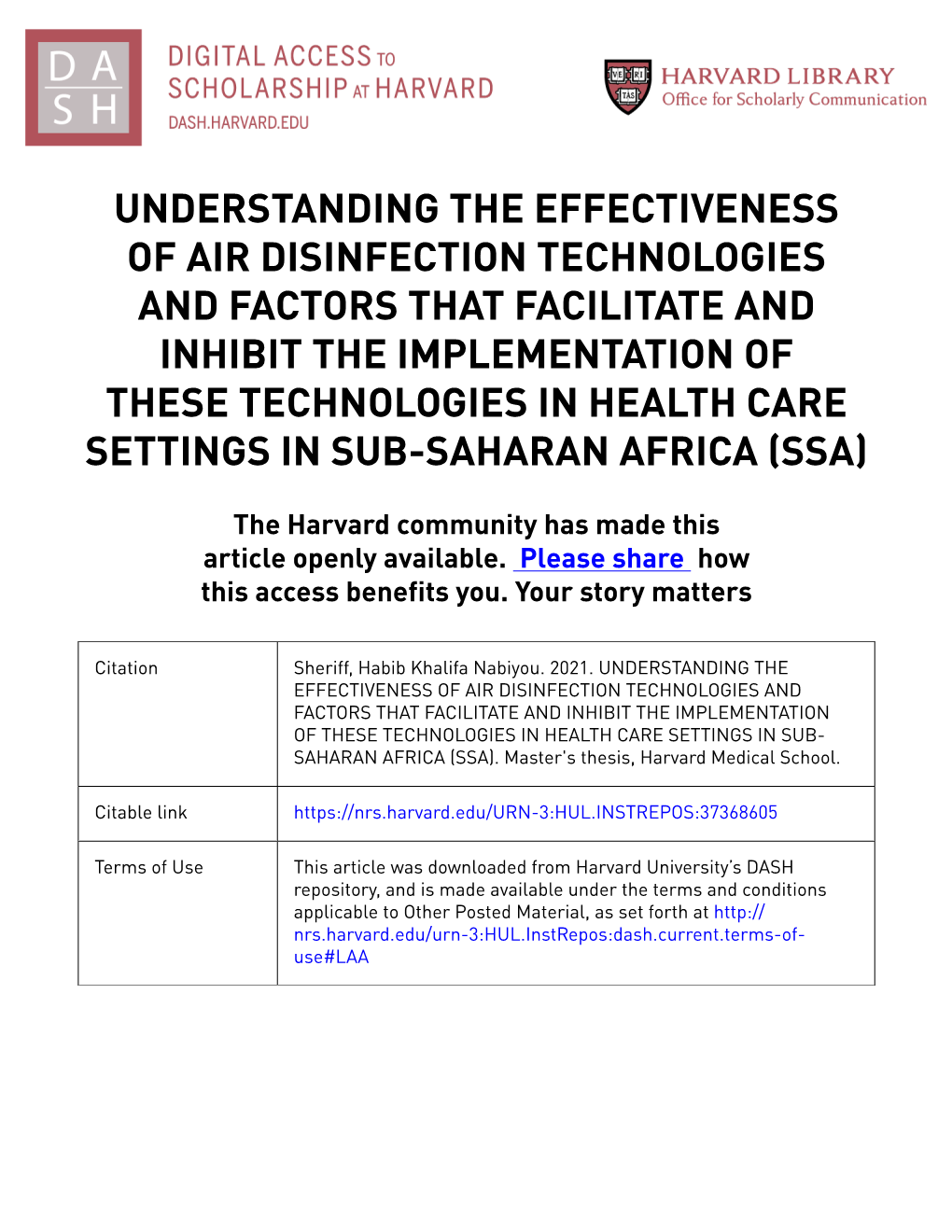 Understanding the Effectiveness of Air Disinfection Technologies and Factors That Facilitate and Inhibit the Implementation of T