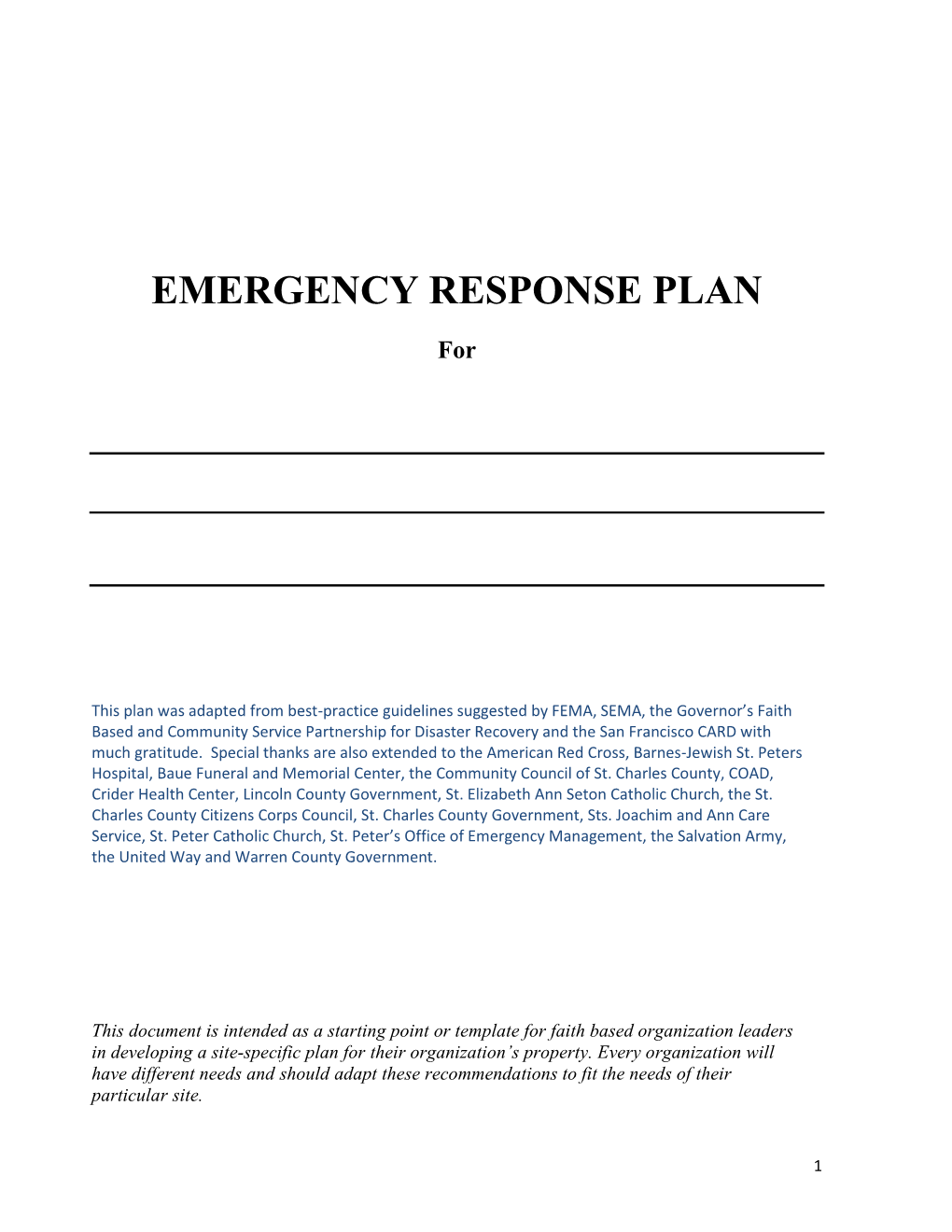 Emergency Response Plan