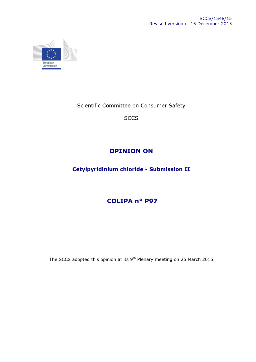 Opinion on Cetylpyridinium Chloride (P97) ______