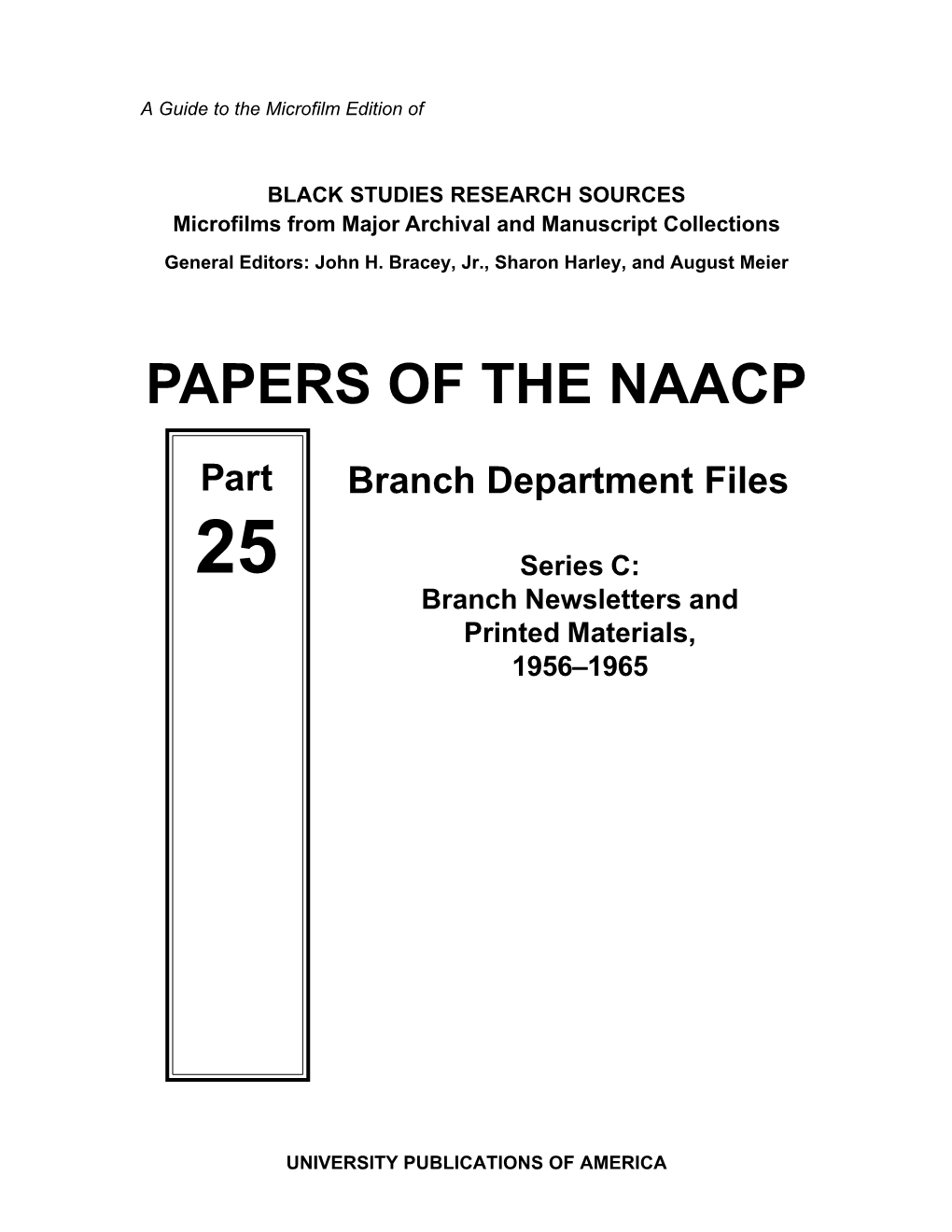 Papers of the Naacp