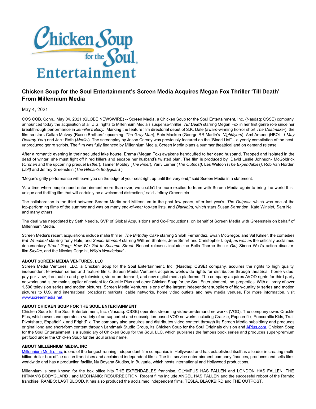 Chicken Soup for the Soul Entertainment's