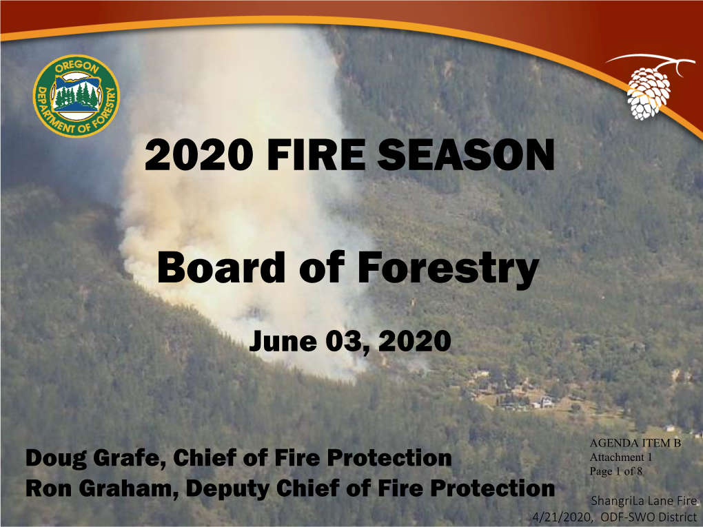 2020 FIRE SEASON Board of Forestry