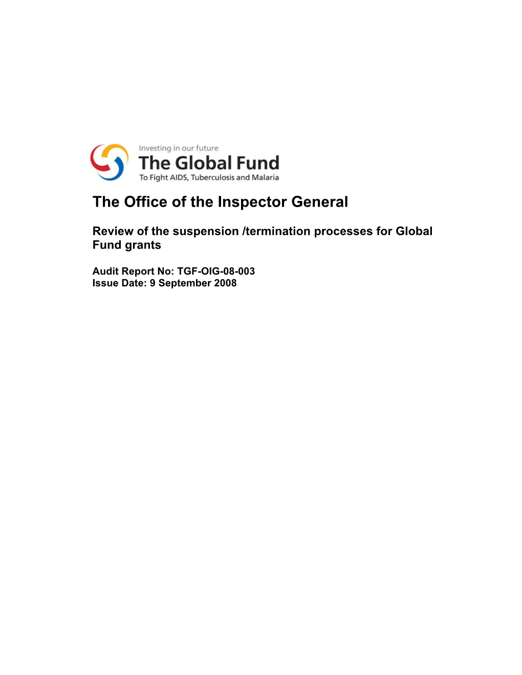 English Review of the Suspension/Termination Processes for Global Fund Grants