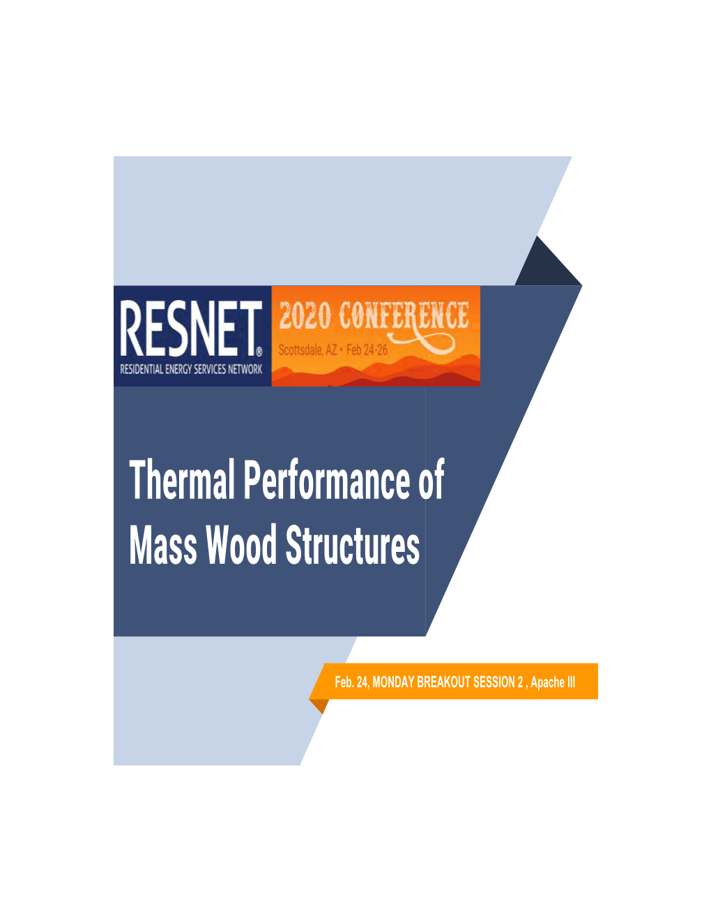 Thermal Performance of Mass Wood Structures