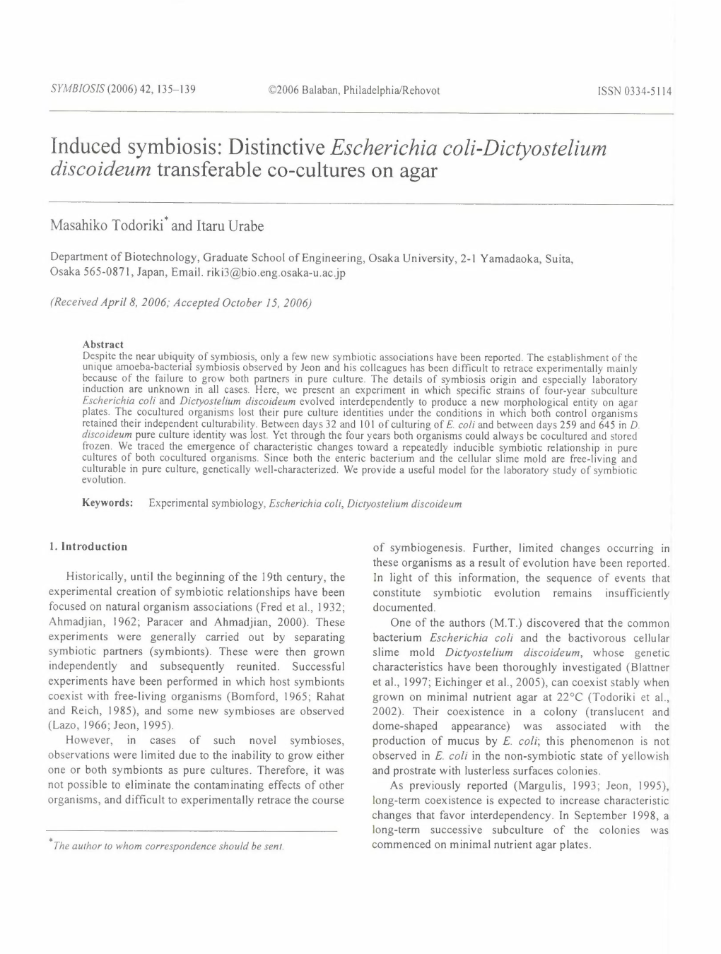Escherichia Coli-Dictyostelium Discoideum Transferable Co-Cultures on Agar