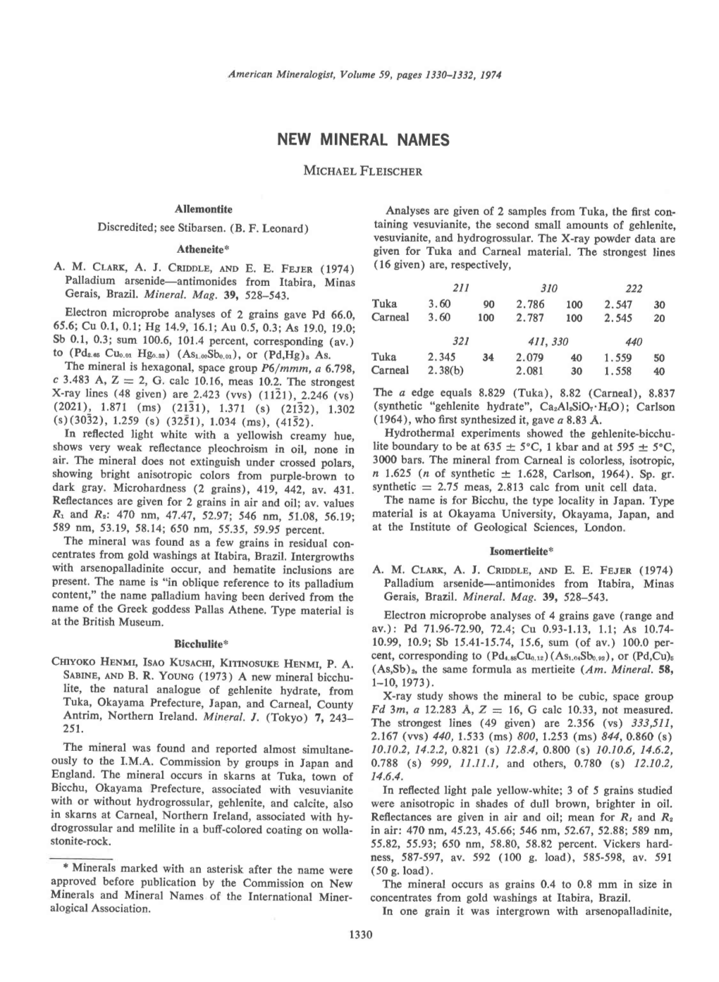 New Mineral Names 1331