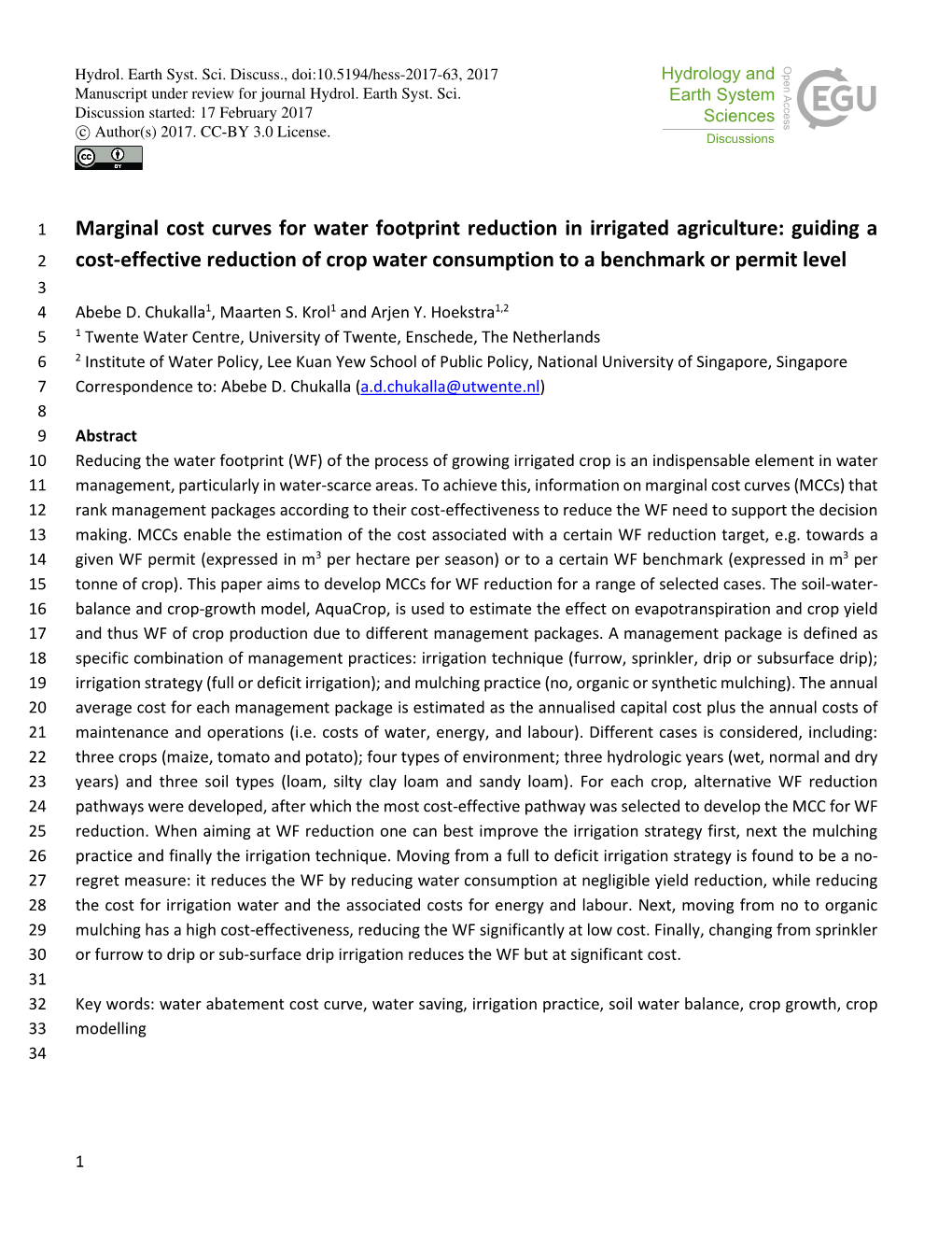 Marginal Cost Curves for Water Footprint Reduction in Irrigated