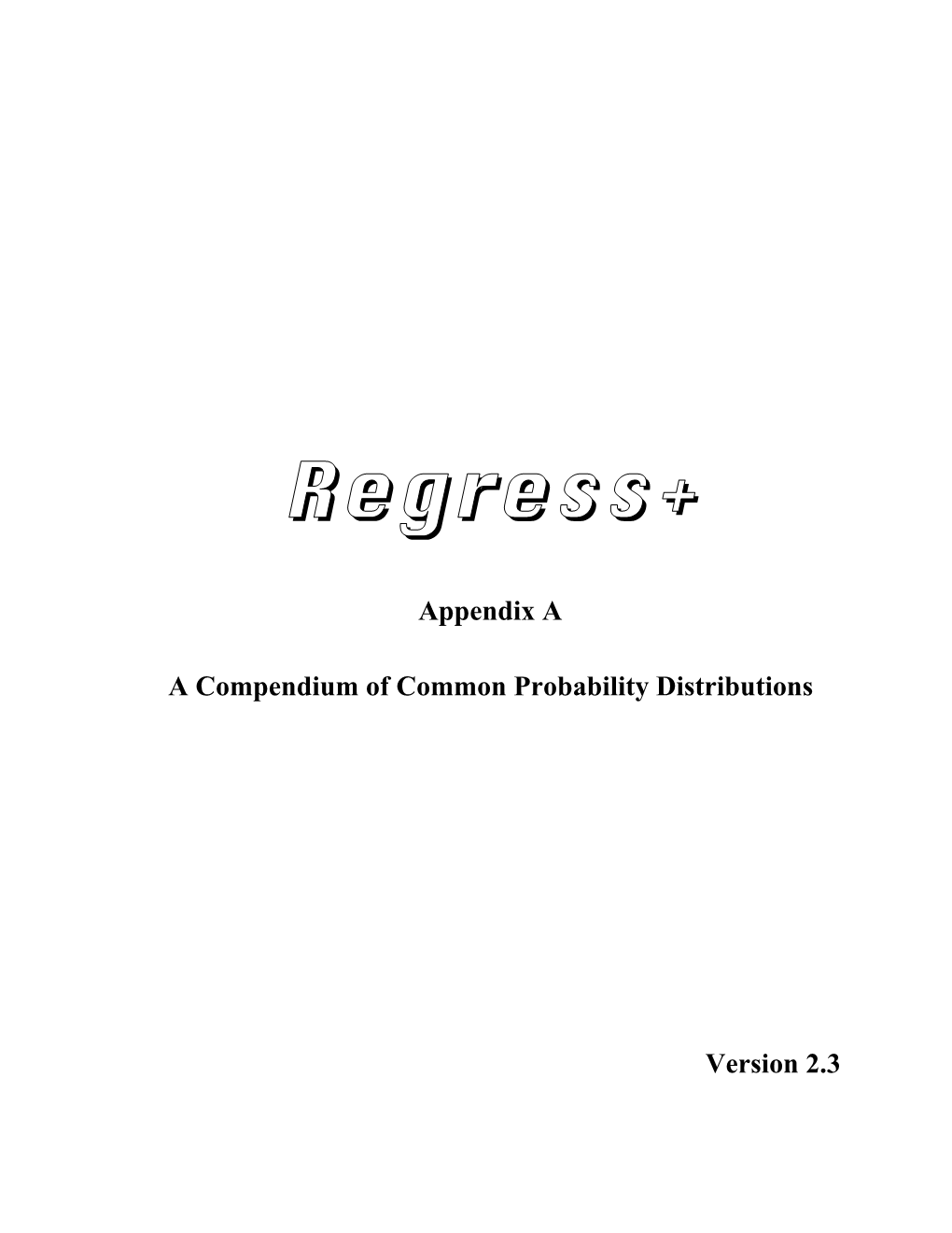 Probability Distribution Compendium