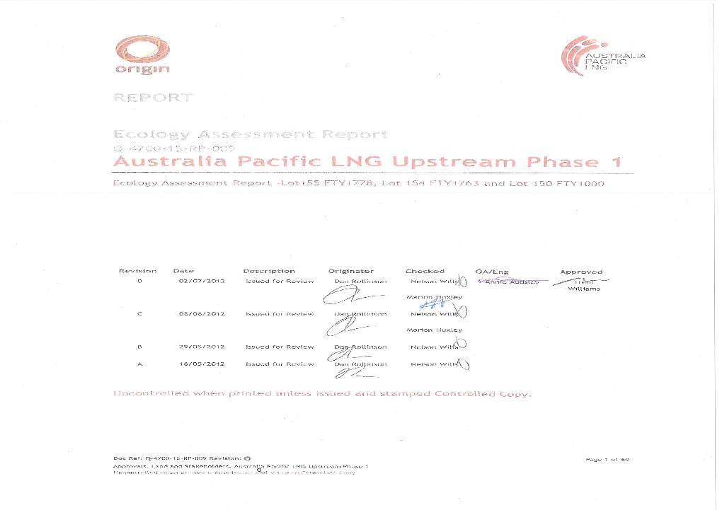 Lot 155 FTY1778, Lot 154 FTY1763 and Lot 150 FTY1000 Ecology Assessment Report