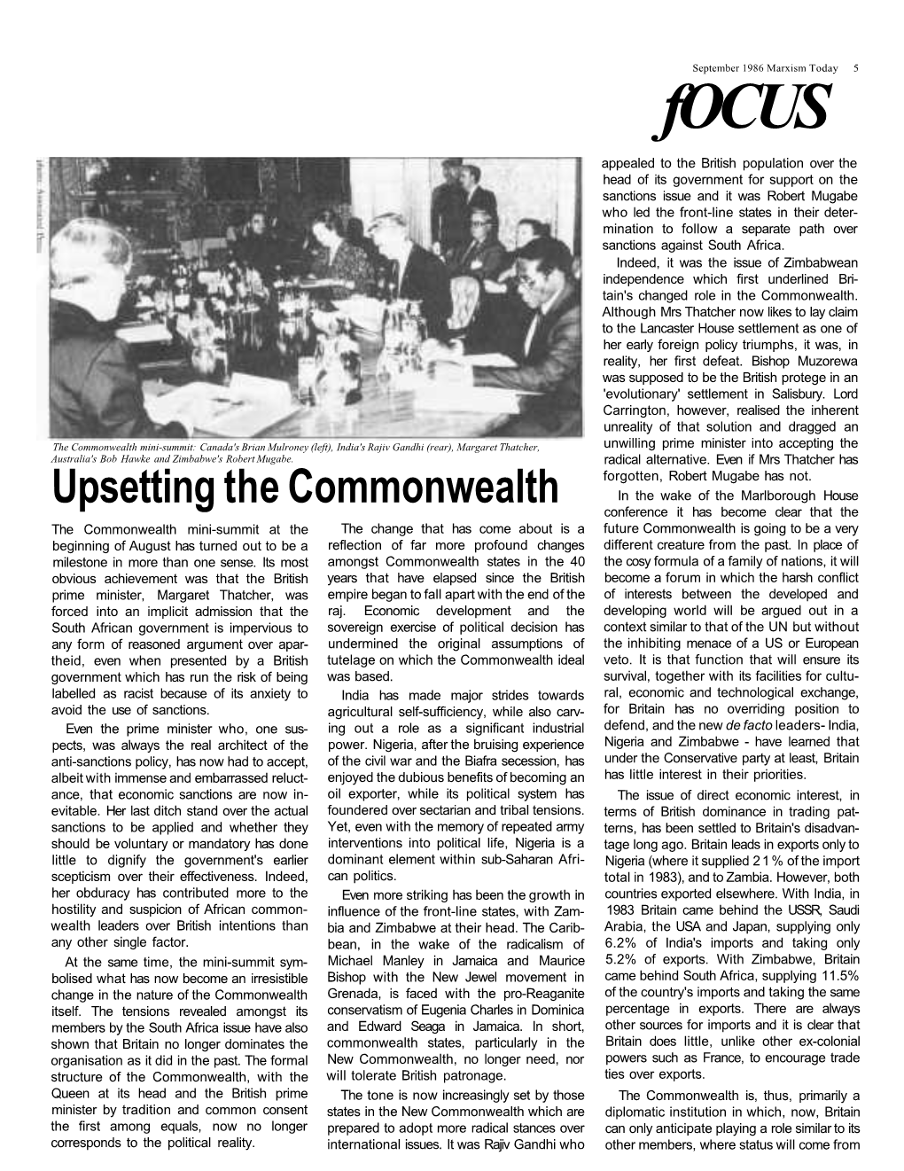 Upsetting the Commonwealth