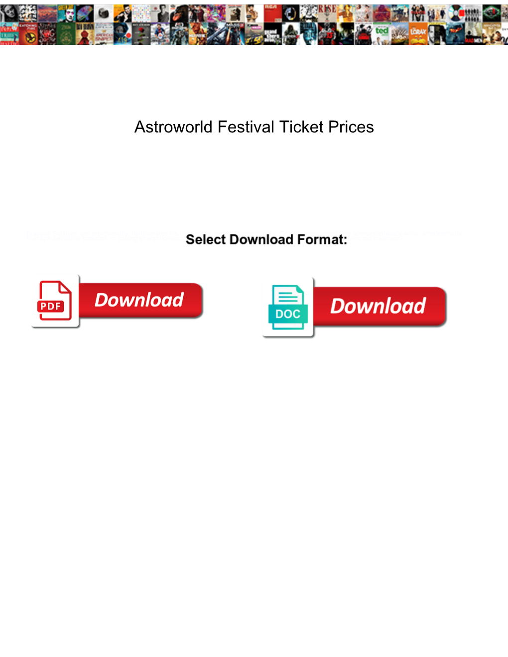 Astroworld Festival Ticket Prices